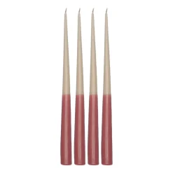 Scandi Essentials Kynttilät^Affinity antiikkikynttilä kaksivärinen 4-pakkaus 32 cm, Beige-red