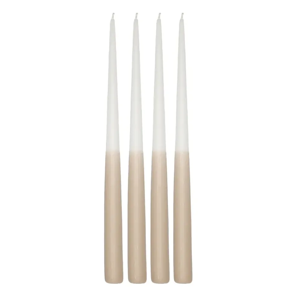 Scandi Essentials Kynttilät^Affinity antiikkikynttilä kaksivärinen 4-pakkaus 32 cm, White-sand