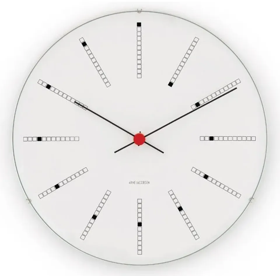 Arne Jacobsen Clocks Seinäkellot^Arne Jacobsenin Bankers kello, Ø 290 mm