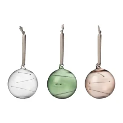 Iittala Joulukoristeet^Aurinkopallo Ø8 cm 3 osaa, Kirkas-vihreä-pellava