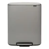 Brabantia Poljinämpärit^Bo bin poljinroskis 2x30 L, Mineral concrete grey