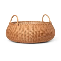 Ferm Living Säilytyskorit^Braided kori matala, Luonnollinen