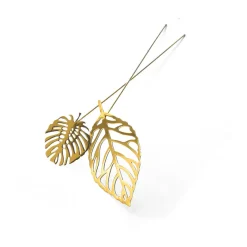 KLONG Kodinsisustusta Ja Yksityiskohtia^Brass leaves koristeet 2-pack, Wood