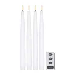 Scandi Essentials Led-Kynttilät^Bright LED-kynttilä 28,5 cm 4-pakkaus kaukosäätimellä, Valkoinen