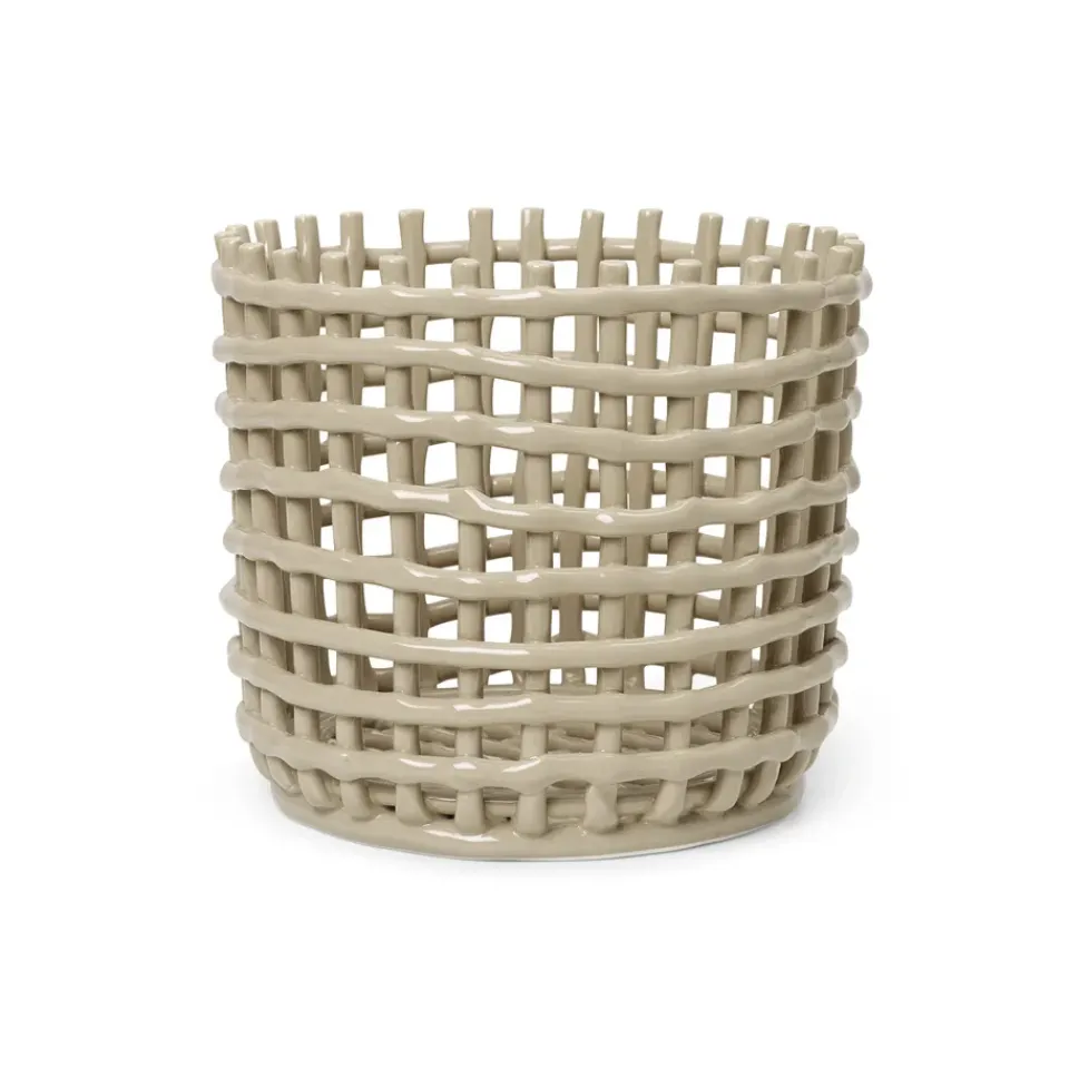 Ferm Living Säilytyskorit^Ceramic punottu kori Ø 23,5 cm, Cashmere