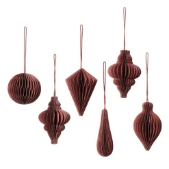 Broste Copenhagen Joulukoristeet^Christmas mix joulukoriste 6-pack, Pompeian red