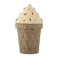 Bloomingville Lastenhuoneen Säilytys|Säilytyskorit^Cillie kannellinen säilytyskori Ø40 cm, Nature ice cream