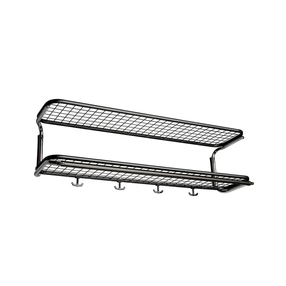 Essem Design Hattuhyllyt^Classic 650 -hattuhylly, Musta/kromi, 2 tasoa, 50 cm