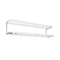 Essem Design Hattuhyllyt^Classic 650 -hattuhylly, Valkoinen/kromi, 2 tasoa, 110 cm