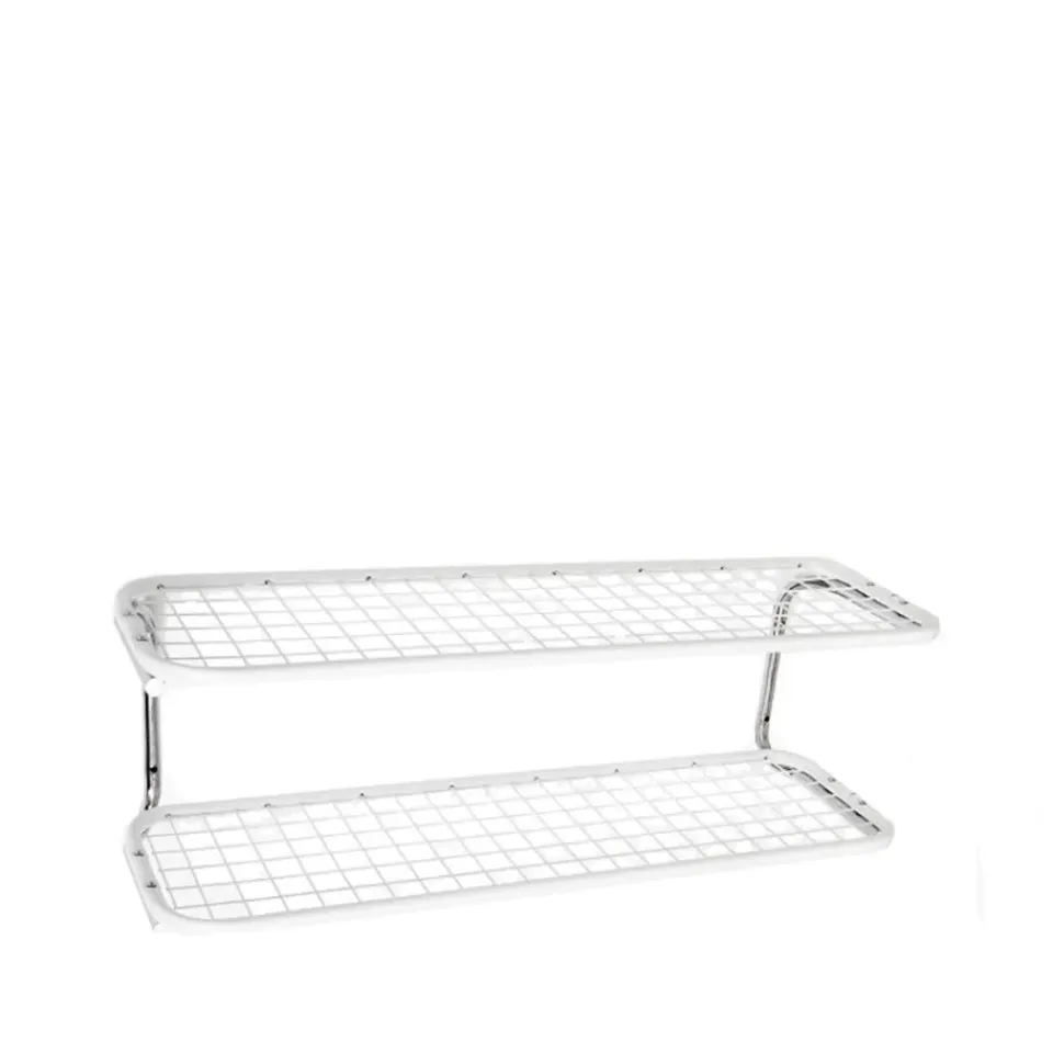 Essem Design Kenkähyllyt^Classic 650 -kenkähylly, Valkoinen/kromi, 2 tasoa, 110 cm