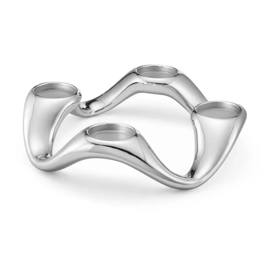 Georg Jensen Adventtikynttilänjalat Ja Kynttilät^Cobra kynttilänjalka Ø33 cm, Ruostumaton teräs