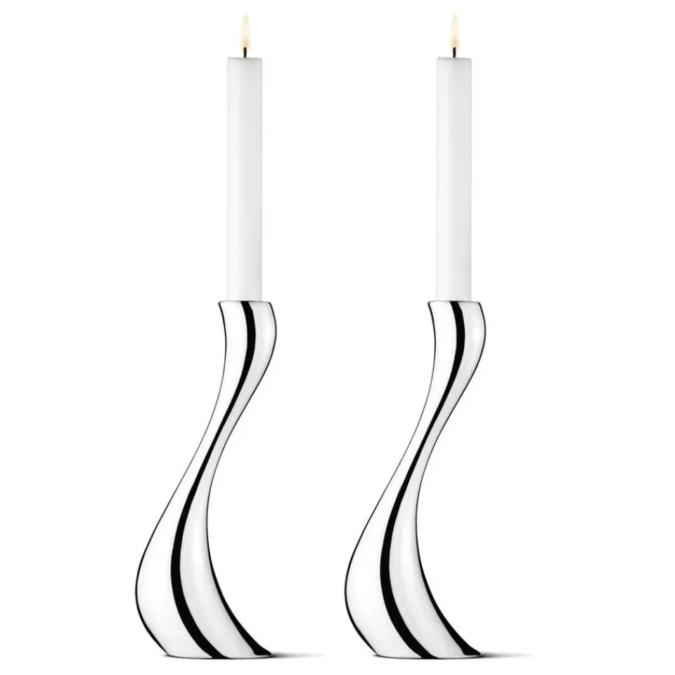 Georg Jensen Kynttilänjalat & Kyntteliköt^Cobra kynttilänjalka 2 kpl, iso, 24 cm