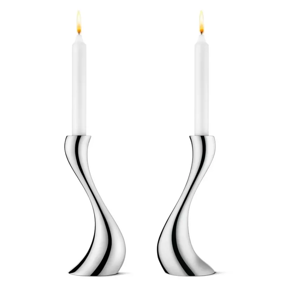 Georg Jensen Kynttilänjalat & Kyntteliköt^Cobra kynttilänjalka 2 kpl, keskikokoinen, 20 cm