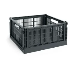 HAY Laatikot & Rasiat^Colour Crate L Square 42x42 cm, Charcoal