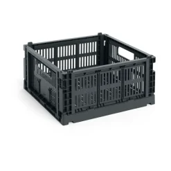 HAY Laatikot & Rasiat^Colour Crate M Square 29.5x29.5 cm, Charcoal