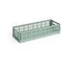 HAY Laatikot & Rasiat^Colour Crate Mini Oblong 13x34,5 cm, Sage green