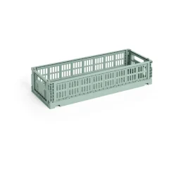 HAY Laatikot & Rasiat^Colour Crate Mini Oblong 13x34,5 cm, Sage green