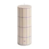 HAY Kynttilät^Column Candle -pöytäkynttilä medium 20 cm, Off white-blue grid check