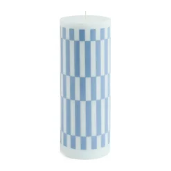 HAY Kynttilät^Column Candle pöytäkynttilä large 25 cm, Light blue-dusty blue check