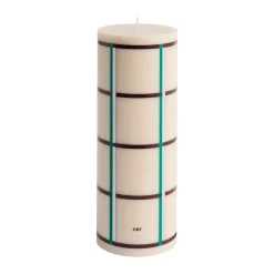 HAY Kynttilät^Column Candle pöytäkynttilä large 25 cm, Off white-green bordeaux-silver
