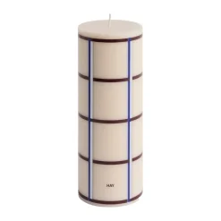 HAY Kynttilät^Column Candle -pöytäkynttilä medium 20 cm, Off white-bordeaux-blue-silver