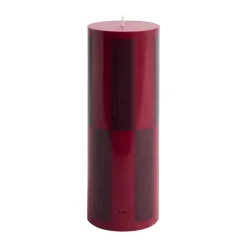 HAY Kynttilät^Column Candle pöytäkynttilä large 25 cm, Wine-bordeaux large check.