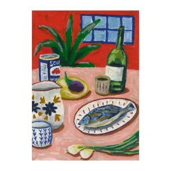 Paper Collective Julisteet^Composition with Fish -juliste, 70 x 100 cm