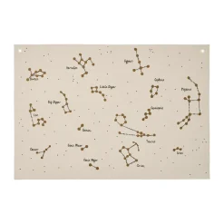Ferm Living Seinäkoristeet^Constellation tekstiilikartta, Värjäämätön, 70x100 cm