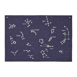 Ferm Living Seinäkoristeet^Constellation tekstiilikartta, Tummansininen, 70x100 cm