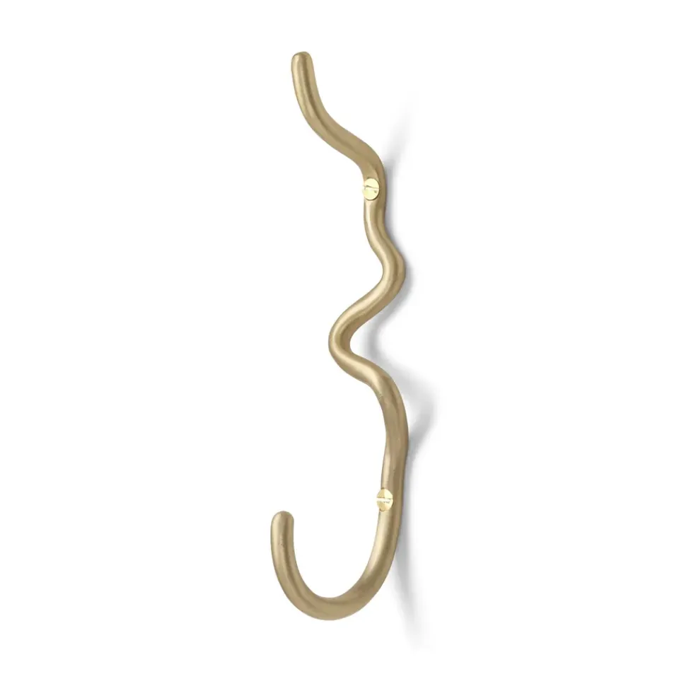 Ferm Living Koukut & Vaateripustimet^Curvature koukku, 1-osainen, Messinki