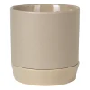 Broste Copenhagen Ruukut^Denise ruukku aluslautasella Ø 21 cm, Dove grey