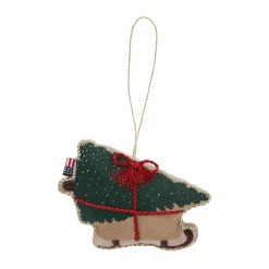 Lexington Joulukoristeet^Dog sleigh ekologinen puuvilla joulukoriste, Monivärinen