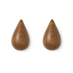 Normann Copenhagen Koukut & Vaateripustimet^Dropit nuppi, 2-pakkaus, saksanpähkinä, Pieni