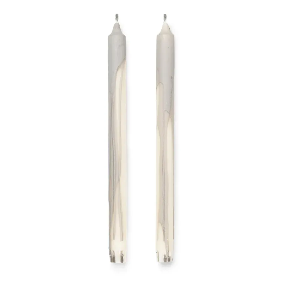 Ferm Living Kynttilät^Dryp steariinikynttilä 2-pack, Warm Grey