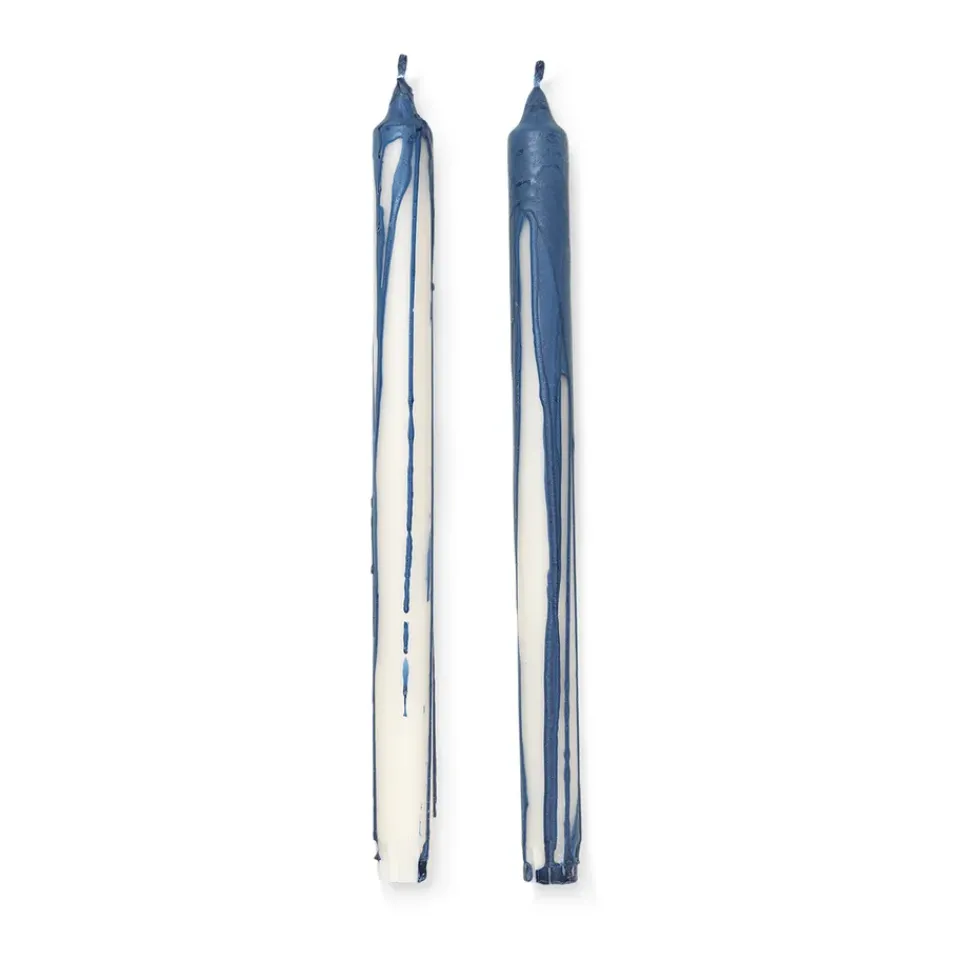 Ferm Living Kynttilät^Dryp steariinikynttilä 2-pack, Deep Blue