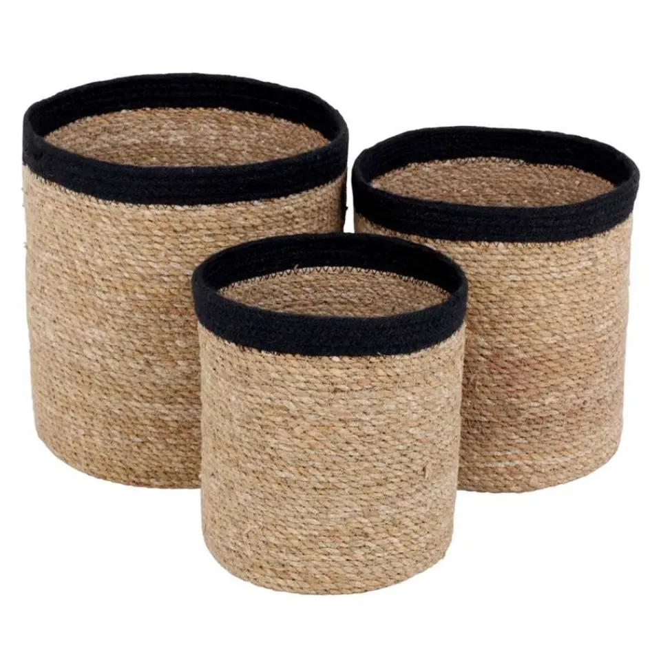 Dixie Säilytyskorit^Emil kori meriruoho cylinder large 3 kpl, Musta