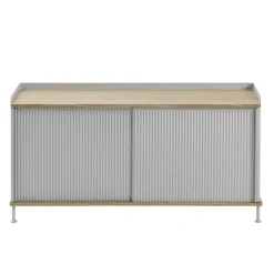 Muuto Senkit & Sivupöydät|Tv-Tasot & Mediakalusteet^Enfold sivupöytä, matala 125x45x63 cm, tammi, harmaa