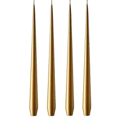 Ester & erik Kynttilät^kynttilä 32 cm, 4-pakkaus metallic, Gold