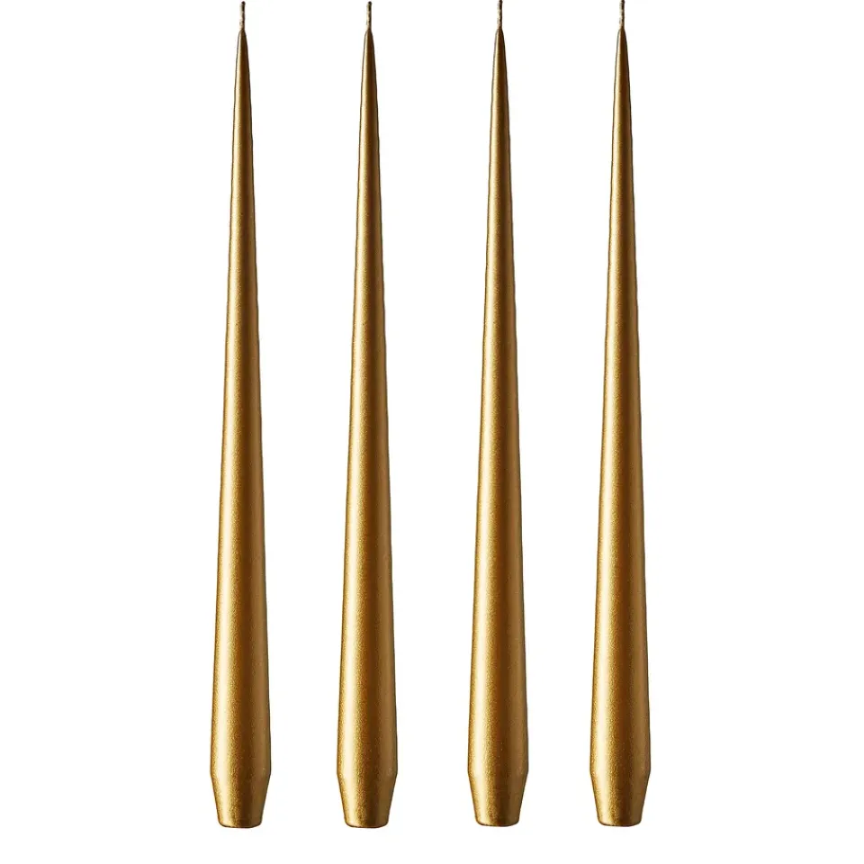 Ester & erik Kynttilät^kynttilä 32 cm, 4-pakkaus metallic, Gold