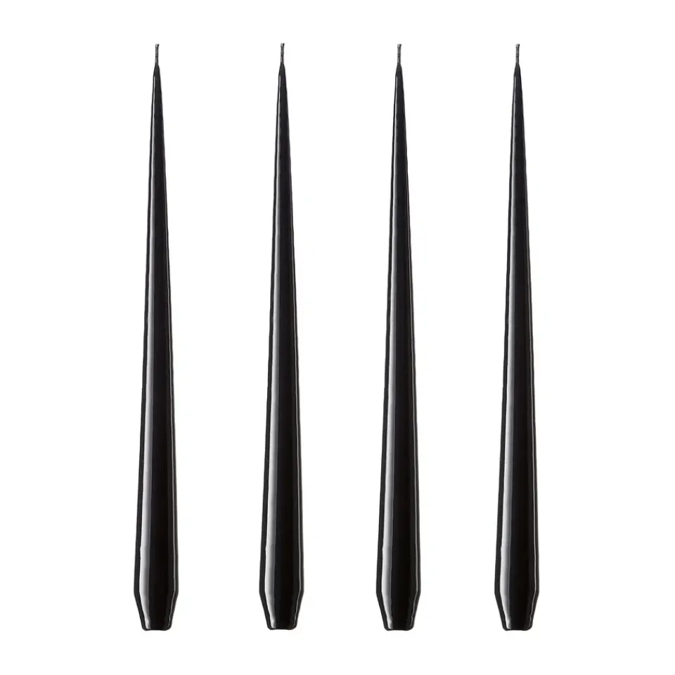 Ester & erik Kynttilät^-kynttilä, 4-pakkaus lakattu, raw black, 42 cm