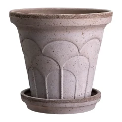 Bergs Potter Ruukut^Fleur ruukku aluslautasella 2 osaa, Grey, Ø18 cm