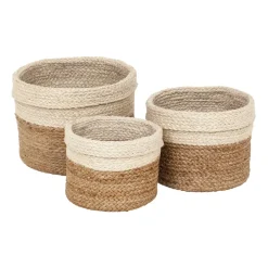 Dixie Säilytyskorit^Flätad säilytyskori 3-pack, Luonto-valkoinen