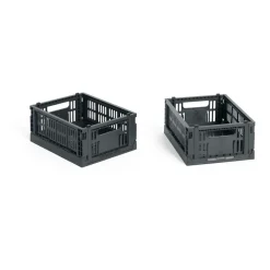 HAY Säilytyskorit^Colour Crate Mini 2-pack 13x17 cm, Charcoal