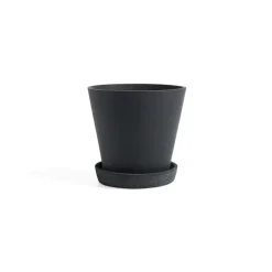 HAY Ruukut^Flowerpot with saucer -ruukku M Ø14 cm, Musta