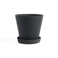 HAY Ruukut^Flowerpot with saucer -ruukku XL Ø21.5 cm, Musta