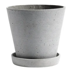 HAY Ruukut^Flowerpot with saucer -ruukku L Ø17.5 cm, Harmaa