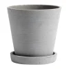 HAY Ruukut^Flowerpot with saucer -ruukku M Ø14 cm, Harmaa