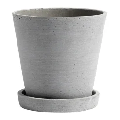 HAY Ruukut^Flowerpot with saucer -ruukku M Ø14 cm, Harmaa