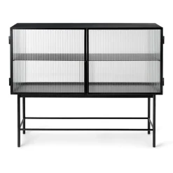Ferm Living Senkit & Sivupöydät^Haze sivupöytä, Black-aaltoileva lasi