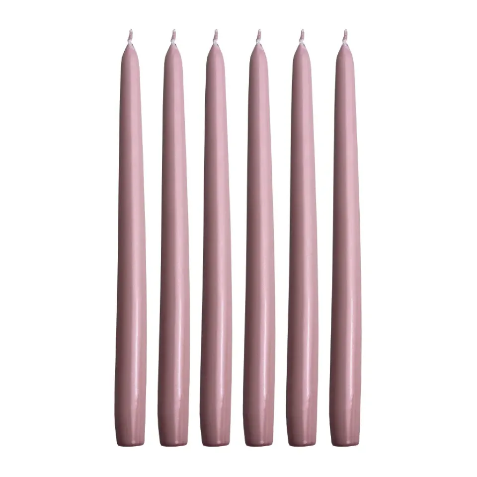 Hilke Collection Kynttilät^Herrgårdsljus kynttilät 30 cm 6-pakkaus, Metallinen vaaleanpunainen